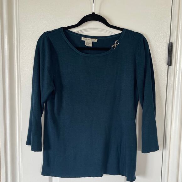 Gorgeous Blue Crewneck Sweater By Requirements Size Large - Picture 1 of 6